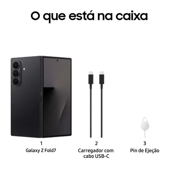 Smartphone Samsung Galaxy Z Fold7 8" 12GB/256GB Dual SIM Preto Noturno SM-F966BZKBEUB