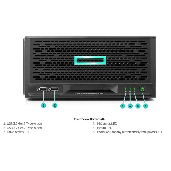 Servidor HPE MicroServer Gen10 Plus V2 E-2314 16GB 4LFF-NHP 2x1TB P69101-005