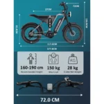 Bicicleta Elétrica Wind Horse D3 55 Km/h Motor de 1000W Autonomia de 85Km