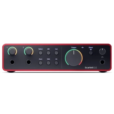 Focusrite Scarlett 2i2 G4 – Interface de Áudio USB-C 4ª Geração | Gravação Profissional