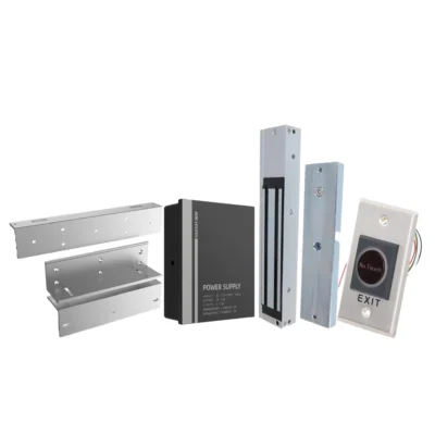 Kit de Acessórios Hikvision DS-KAS-7M01 Fechadura Magnética 272Kg Botão de Saída Touchless Fonte de Alimentação