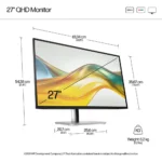 Monitor HP 527PQ 27" QHD: Ergonomia Total, Hub USB e Imagem de Alta Resolução (9D9S0A5)