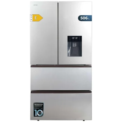 Frigorífico Francês Berklays SBS 506L – Total No Frost, Inox, Dispensador de Água