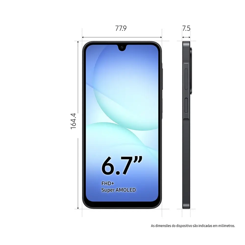 Smartphone Samsung Galaxy A17 6.7" 128GB / 4GB Preto 3 Smartphone Samsung Galaxy A17 128GB / 4GB Preto – Ecrã 6.7" Super AMOLED 90Hz, Câmara Tripla 50MP e 6 Anos de Atualizações SM-A175FZKNMEA