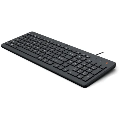 Teclado Com Fios HP 150 USB Preto – Ergonómico, Silencioso