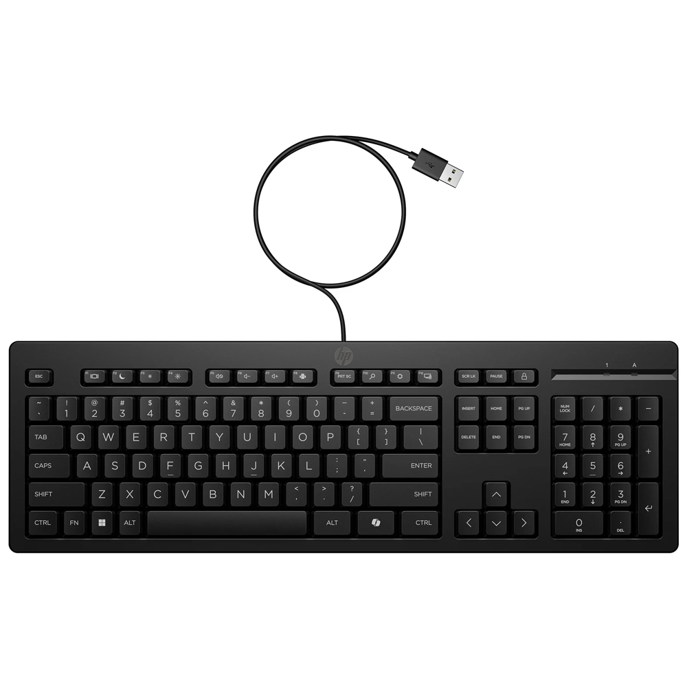 Teclado USB Com fios HP 125 G2 PT-PT Preto 1 Teclado HP 125 G2 com Fios USB Preto – Layout Português (PT-PT) | Confortável e Silencioso (P10197-131)