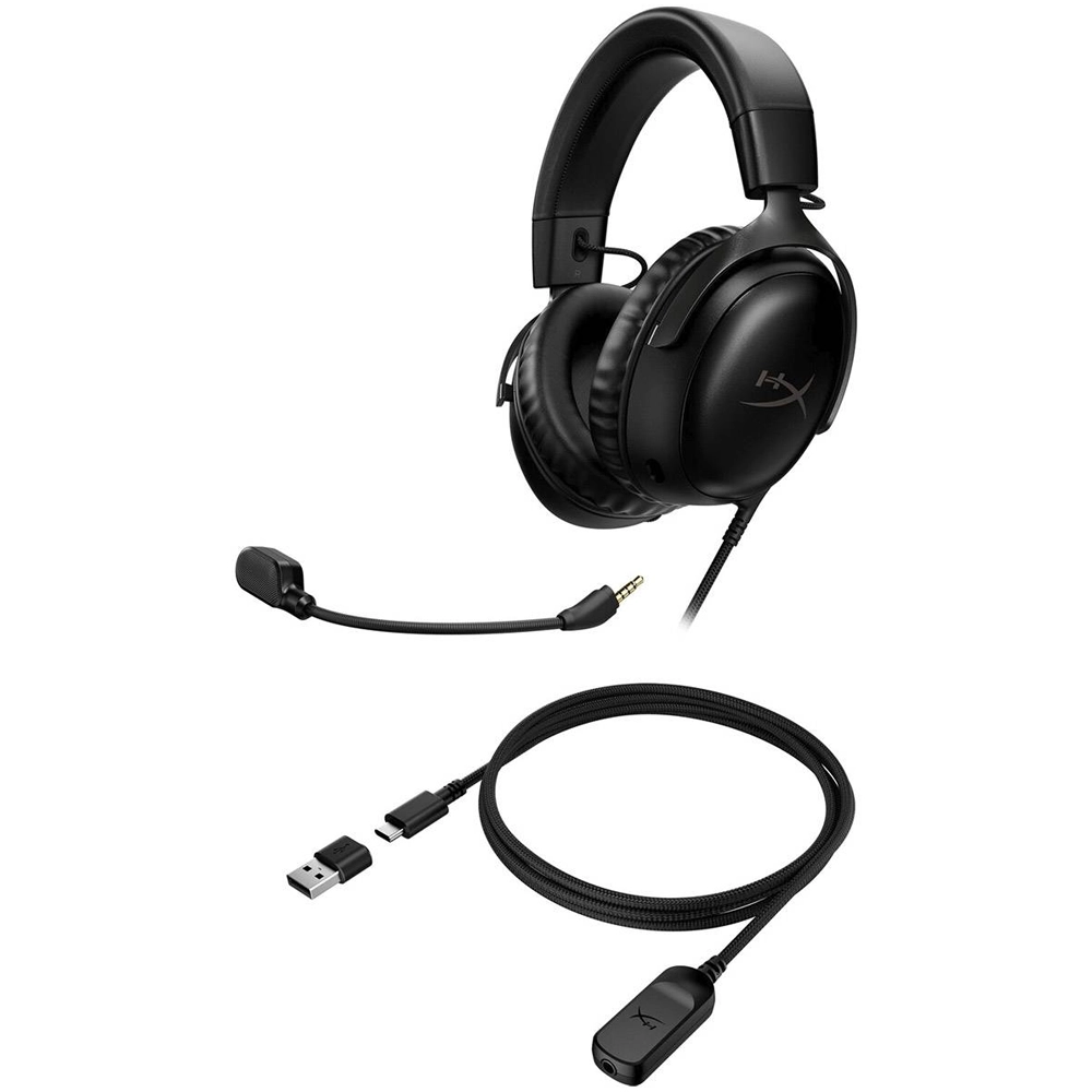Auscultadores Gaming HyperX Cloud III USB Black | Som Espacial DTS:X | NC | PC, PS5, Xbox 8 Auscultadores Gaming HyperX Cloud III USB Black | Som Espacial DTS:X | Microfone 10mm com Cancelamento de Ruído | PC, PS5, Xbox 727A8AA