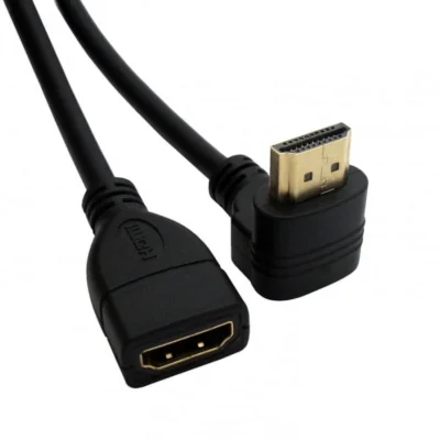 Cabo Extensão HDMI Ewent EC1339 4K 60Hz | Macho/Fêmea Angulado 270º | 0.15m Preto | Suporte UHD e 3D