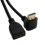 Cabo Extensão HDMI Ewent EC1339 4K 60Hz | Macho/Fêmea Angulado 270º | 0.15m Preto | Suporte UHD e 3D