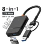 Leitor de Cartões de Memória 8-em-1 USB-C e USB-A | Suporte 2TB | SD, TF, CF, MS | USB 3.0 de Alta Velocidade 5Gbps