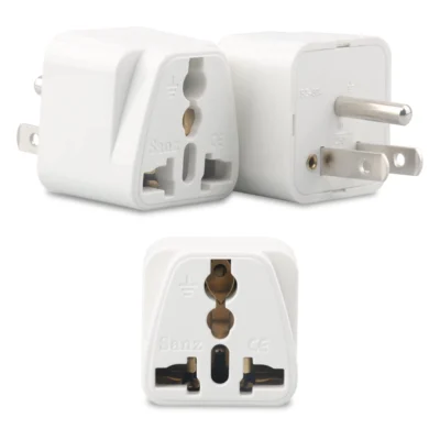 Adaptador de Tomada US 3Pin Para EU, UK, AU, CN 75V/DC 50V/AC
