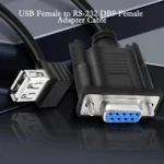Cabo Adaptador DB9 Serial RS232 Fêmea para USB 2.0 Fêmea | 25cm | Conversor de Dados | Ideal para PLCs, Impressoras e Modems