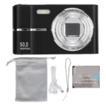 Câmera Digital Amadora 50MP | 16X | Câmera | Anti-Vibração | Preto