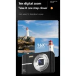 Câmera Digital Amadora 50MP | 16X | Câmera | Anti-Vibração | Preto