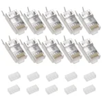 Pack 10 Unidades Conetor RJ45 CAT7 Modular | Blindagem STP Metal | Contactos Banhados a Ouro | Alta Performance 10Gbps