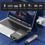 HUB USB-C 5 Portas | 4x USB-C + 1x USB-A 3.2 | Velocidade 10Gbps | Power Delivery 100W | Estação de Dados Ultra-Rápida
