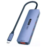 HUB USB-C 5 Portas | 4x USB-C + 1x USB-A 3.2 | Velocidade 10Gbps | Power Delivery 100W | Estação de Dados Ultra-Rápida