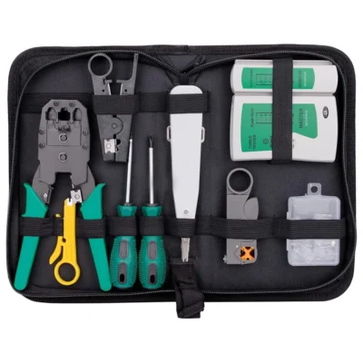 Kit de Ferramentas de Instalação de Redes 9 Peças + Mala de Transporte