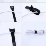 Organizador de Cabos Velcro Reutilizável 12x300mm | Pack 10 Unidades | Abraçadeiras de Laço Flexíveis | Preto