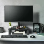 Suporte de Monitor NGS Ajustável em 3 Alturas | Elevador de Ecrã Ergonómico com Gestão de Cabos | Base Antiderrapante para Monitor e Portátil 435430627602